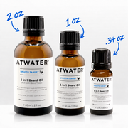 ATWATER Smooth Target 5-in-1 Beard Oil Shaving White Smoke 1 oz,2 oz,.34 oz