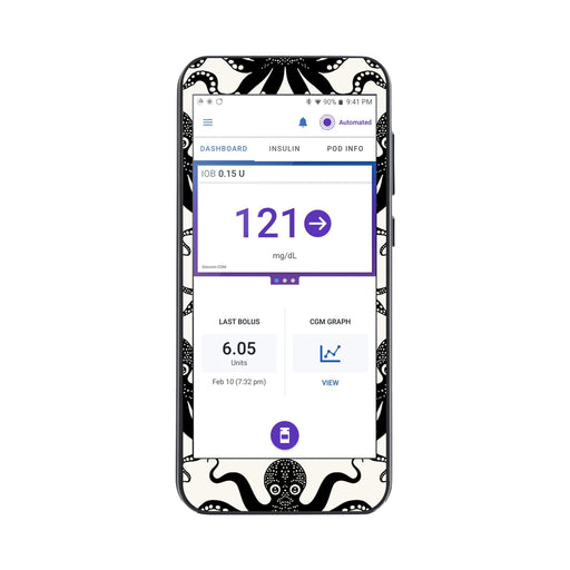Peelz Abstract Octopus Sticker for Omnipod® 5 Controller – Pump Peelz Peelz/Stickers