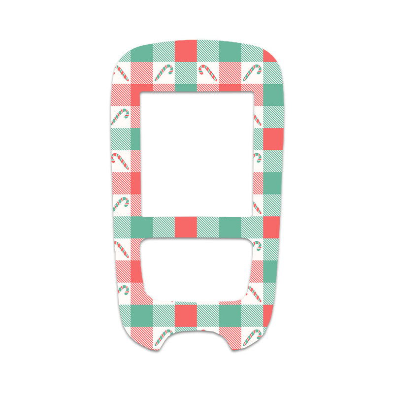 Peelz Peppermint Plaid Accu-Chek Guide Glucometer Sticker - Pump Peelz Peelz/Stickers