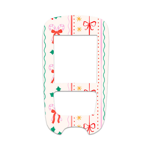 Peelz Holly Jolly Ribbon Accu-Chek Guide Glucometer Sticker - Pump Peelz Peelz/Stickers