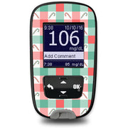 Peelz Peppermint Plaid Accu-Chek Guide Glucometer Sticker - Pump Peelz Peelz/Stickers