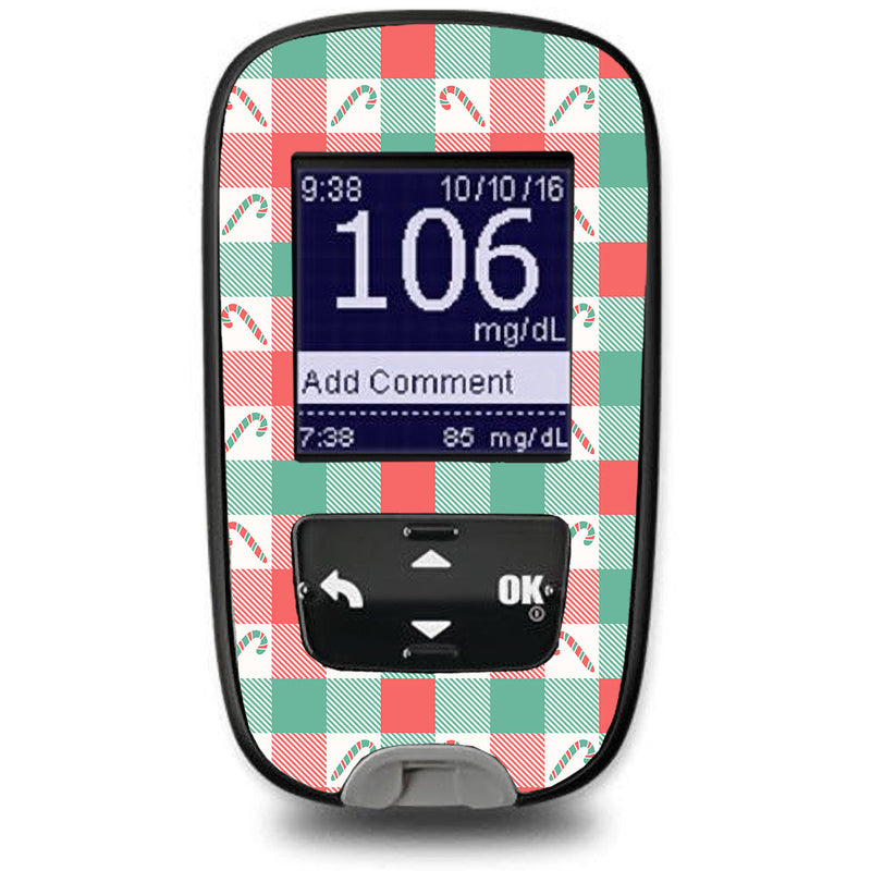 Peelz Peppermint Plaid Accu-Chek Guide Glucometer Sticker - Pump Peelz Peelz/Stickers
