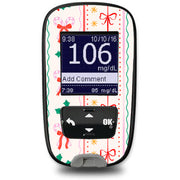 Peelz Holly Jolly Ribbon Accu-Chek Guide Glucometer Sticker - Pump Peelz Peelz/Stickers