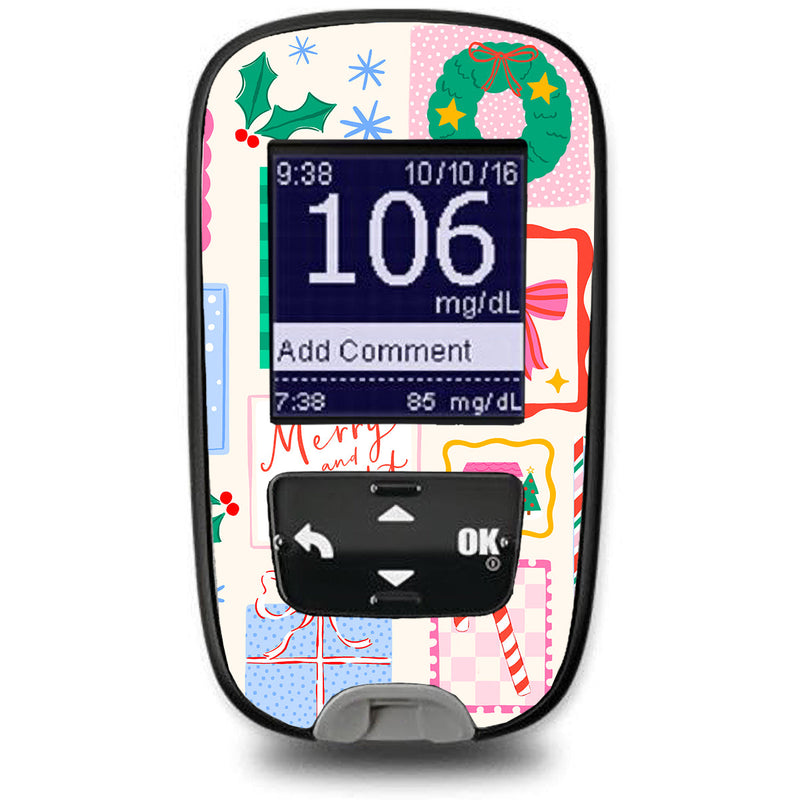 Peelz Holiday Greetings Accu-Chek Guide Glucometer Sticker - Pump Peelz Peelz/Stickers