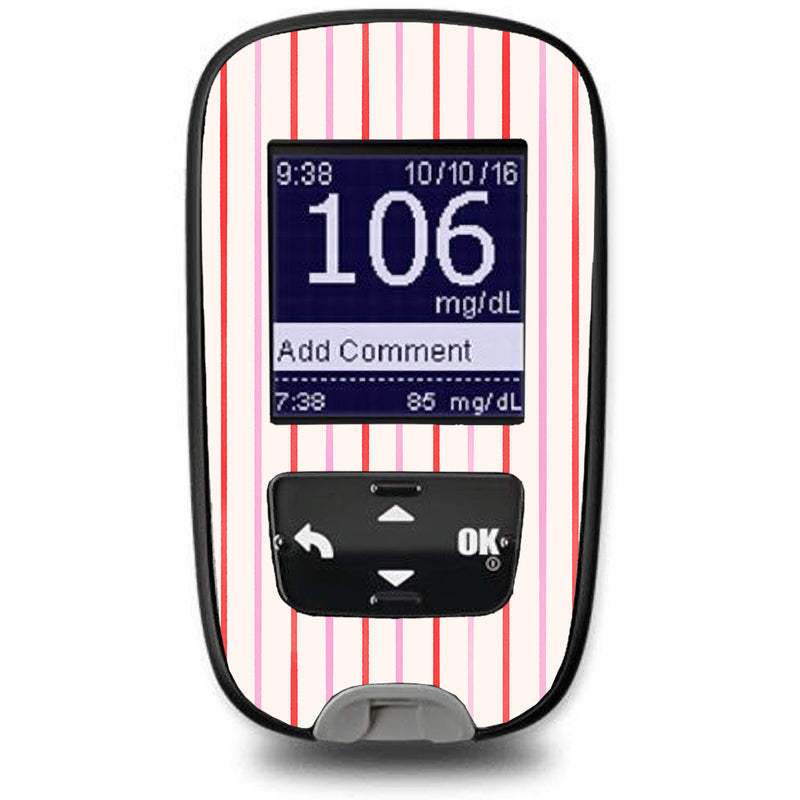 Peelz Peppermint Stripes Accu-Chek Guide Glucometer Sticker - Pump Peelz Peelz/Stickers