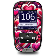 Peelz Sparkly Hearts Sticker for the Accu-Chek Guide Glucometer Peelz/Stickers