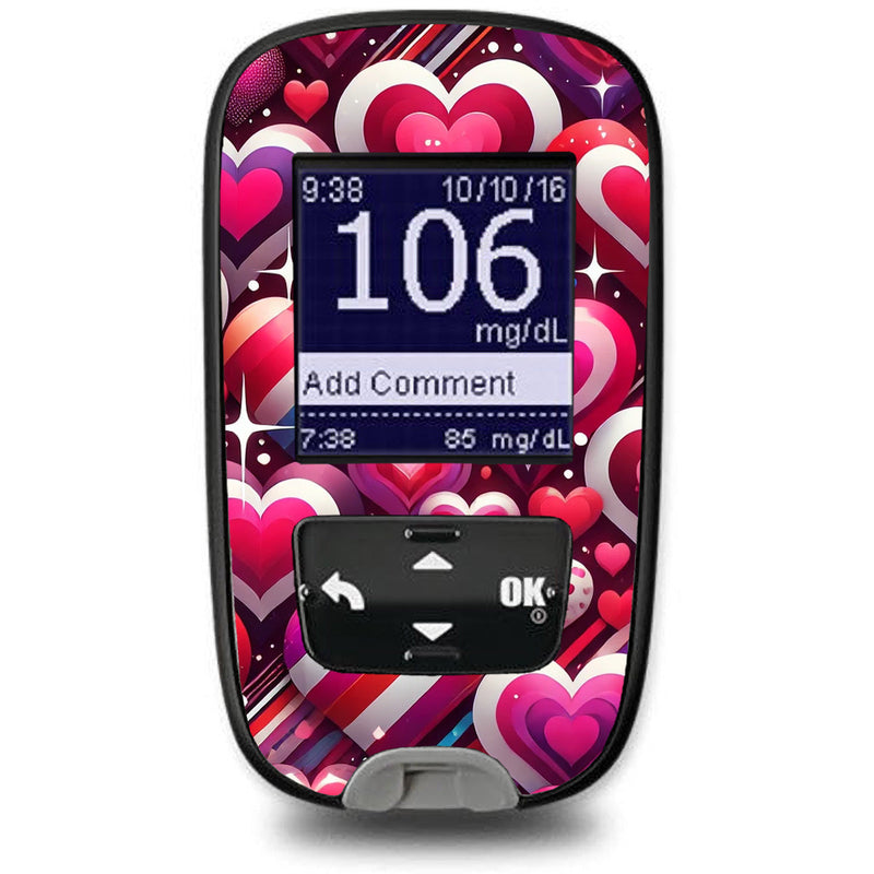 Peelz Sparkly Hearts Sticker for the Accu-Chek Guide Glucometer Peelz/Stickers