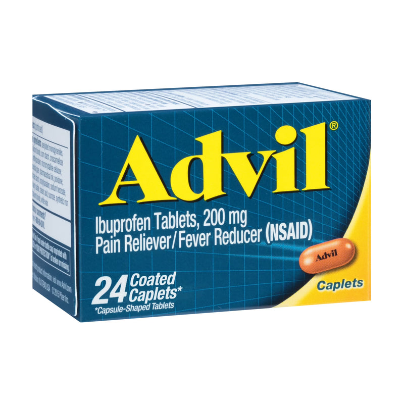 Ptl Enterprises Advil Pain Reliever and Fever Reducer, 200mg Ibuprofen, 6 Packs of 4 Caplets (24 Total Count) Medicine & Drugs Dark Cyan