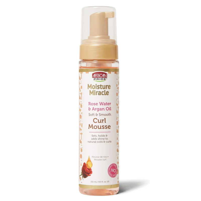 Mill's Beauty Supply African Pride Moisture Miracle Rose Water & Argan Oil Curl Mousse Hair Styling Mousse