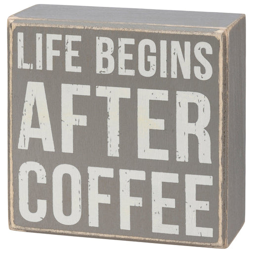 After Coffee Box Sign Set | Wall Desk Display Gift Set | 4" x 4"