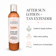 Glimmer Goddess® Organic Skin Care Organic After Sun Lotion & Tan Extender – Luminizing Shimmer Lotion & Moisturizer White Smoke