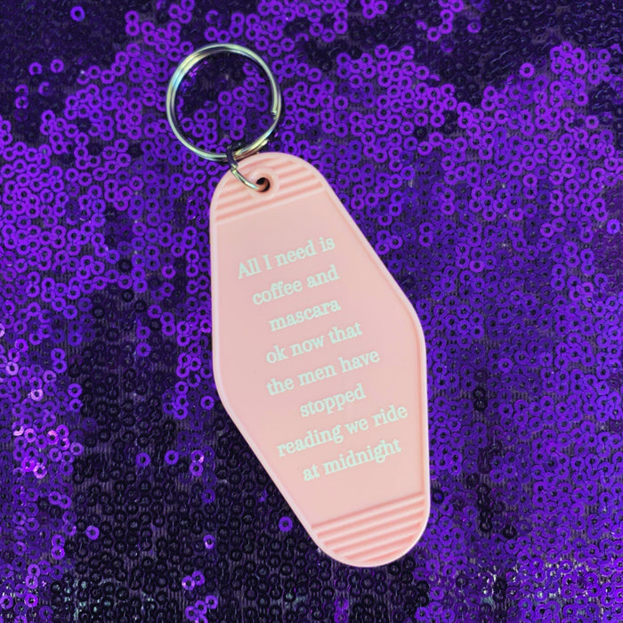 The Bullish Store - All I Need Is Coffee And Mascara We Ride At Midnight Motel Keychain