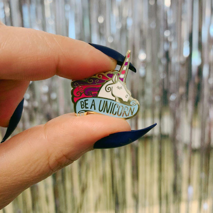 The Bullish Store - Always Be Yourself Unless You Can Be A Unicorn Enamel Pin On Gift Card