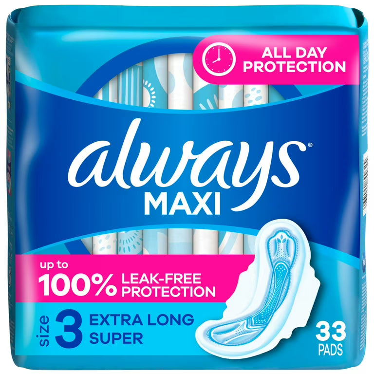 Always Always Maxi Size 3 Extra Long Super Pads 3 x 33ct Feminine Pads & Protectors