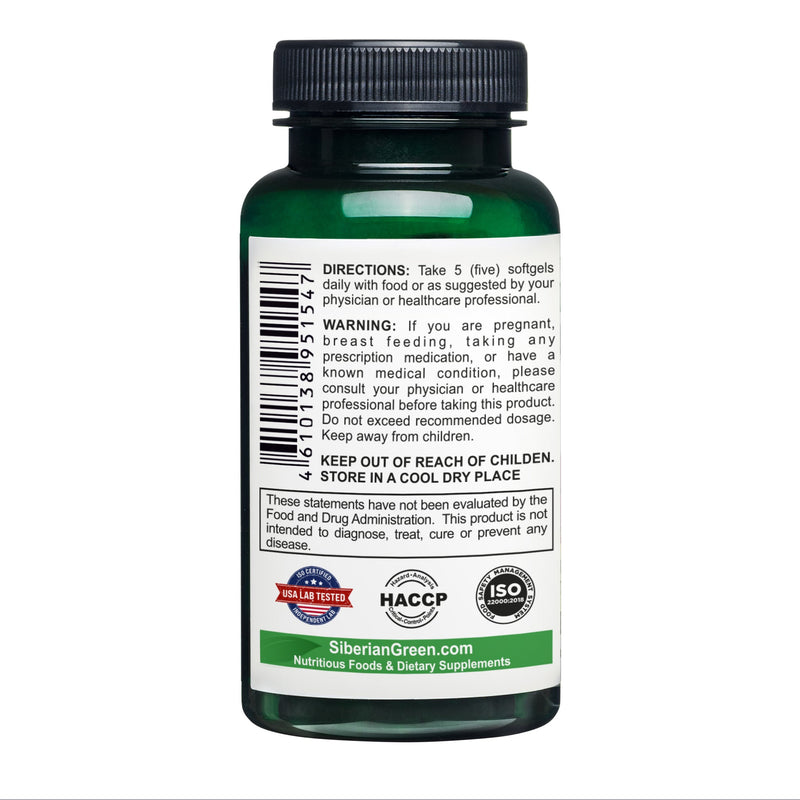 SiberianGreen.com Siberian Green Amaranth Seed Oil Capsules – 200 Softgels | Cold Pressed & Unrefined Cooking Oils