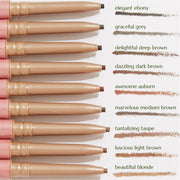 Chella eyebrow pencil Brow & Eye White Smoke Beautiful Blonde,Luscious Light Brown,Tantalizing Taupe,Marvelous Medium Brown,Awesome Auburn,Dazzling Dark Brown,Delightful Deep Brown,Graceful Grey,Elegant Ebony