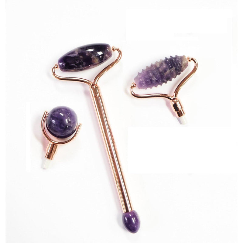 ZAQ Skin & Body Changeable Amethyst Facial Roller - 3 Heads