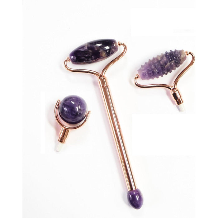 ZAQ Skin & Body - Changeable Amethyst Facial Roller - 3 Heads