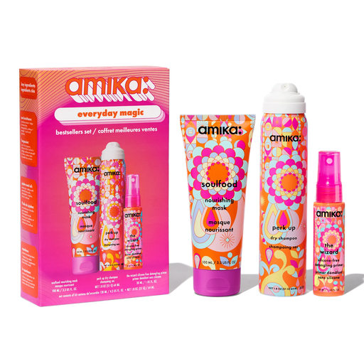 Nava Beauty Amika Everyday Magic Bestsellers Set Hair Care White Smoke