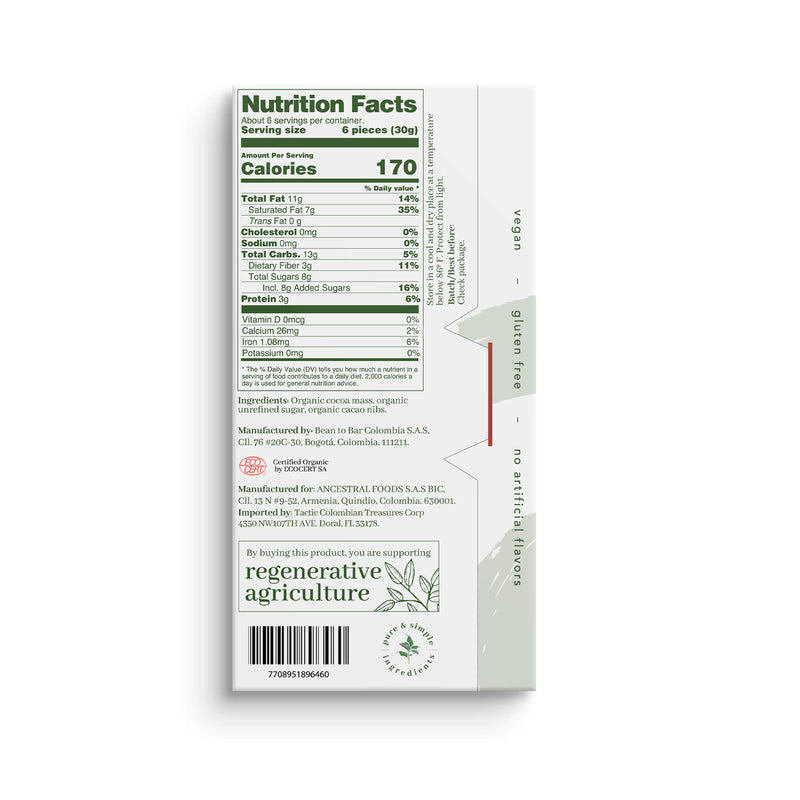 Ancestral Organics Organic Dark Chocolate Bar with Cacao Nibs