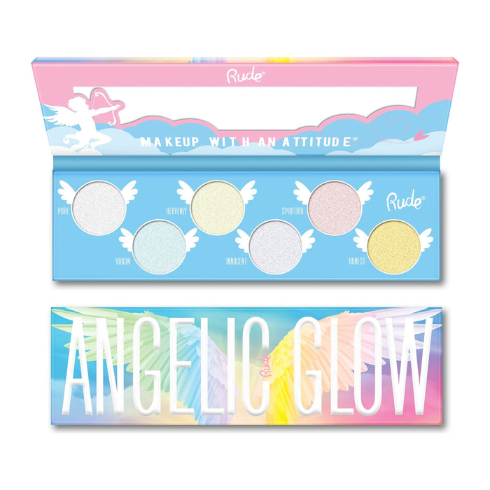Rude Cosmetics - Rude Cosmetics - Angelic Glow Highlighter and Eyeshadow Palette Display Set, 24pcs