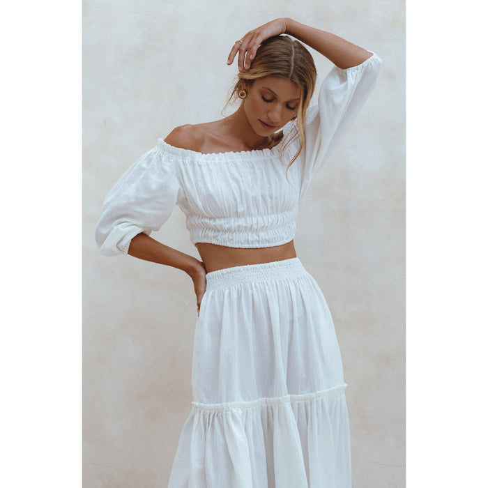 Annabelle Linen Cropped Top