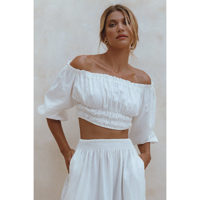 Annabelle Linen Cropped Top