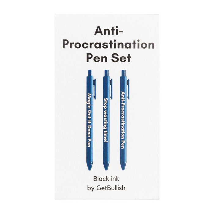 The Bullish Store - Anti-Procrastination Pen Set 💡 | Gel Click Pen Gift Set | 3 Pens In Navy