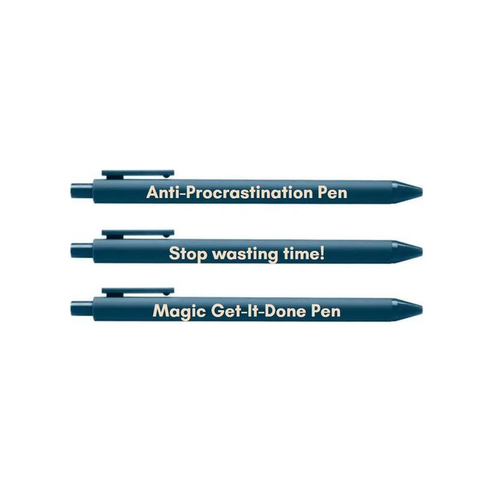 The Bullish Store - Anti-Procrastination Pen Set 💡 | Gel Click Pen Gift Set | 3 Pens In Navy