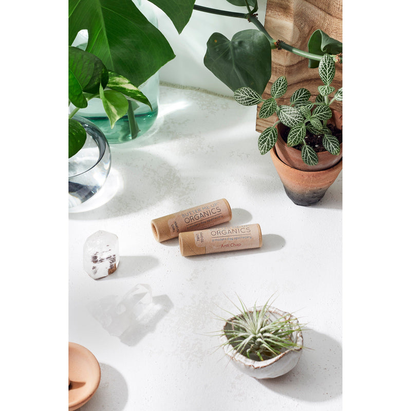 Butter Me Up Organics Organic Anti-Chap Lip Balm / Chapped Lips / Organic Lip Moisturizer / PAPERBOARD Tube Face