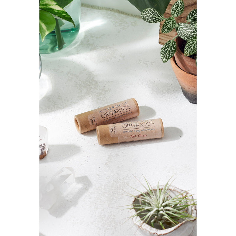 Butter Me Up Organics Organic Anti-Chap Lip Balm / Chapped Lips / Organic Lip Moisturizer / PAPERBOARD Tube Face
