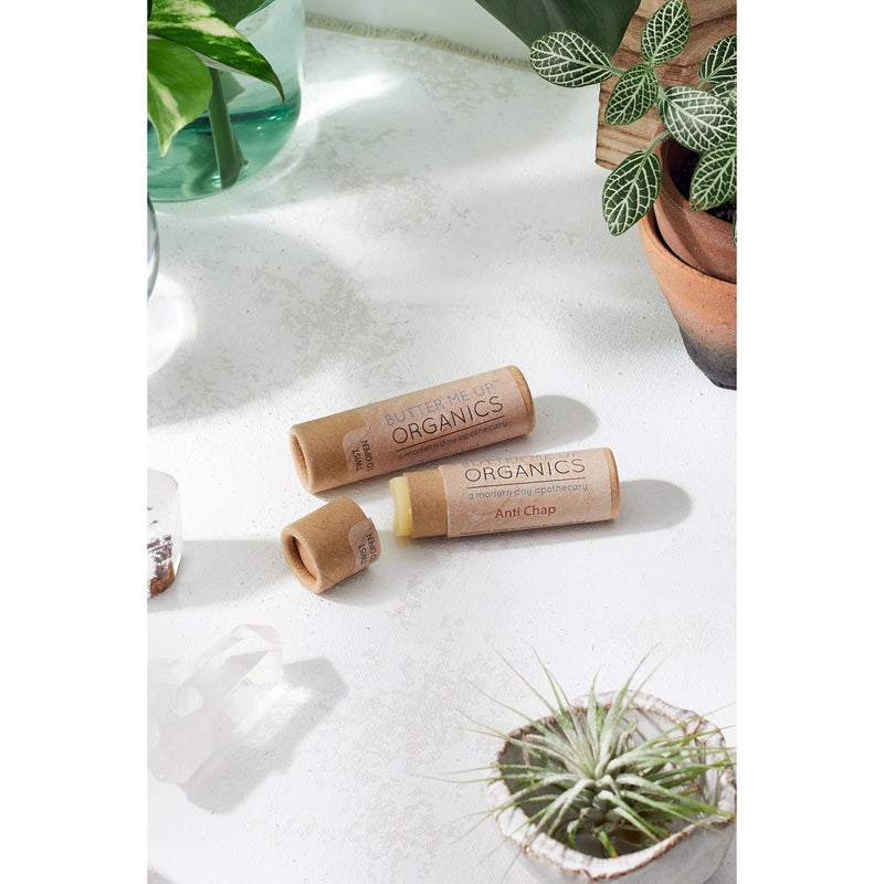 Butter Me Up Organics Organic Anti-Chap Lip Balm / Chapped Lips / Organic Lip Moisturizer / PAPERBOARD Tube Face