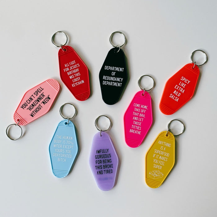 The Bullish Store - Anything Is A Superfood If It Makes You Feel Super Motel Style Keychain In Queso Gold