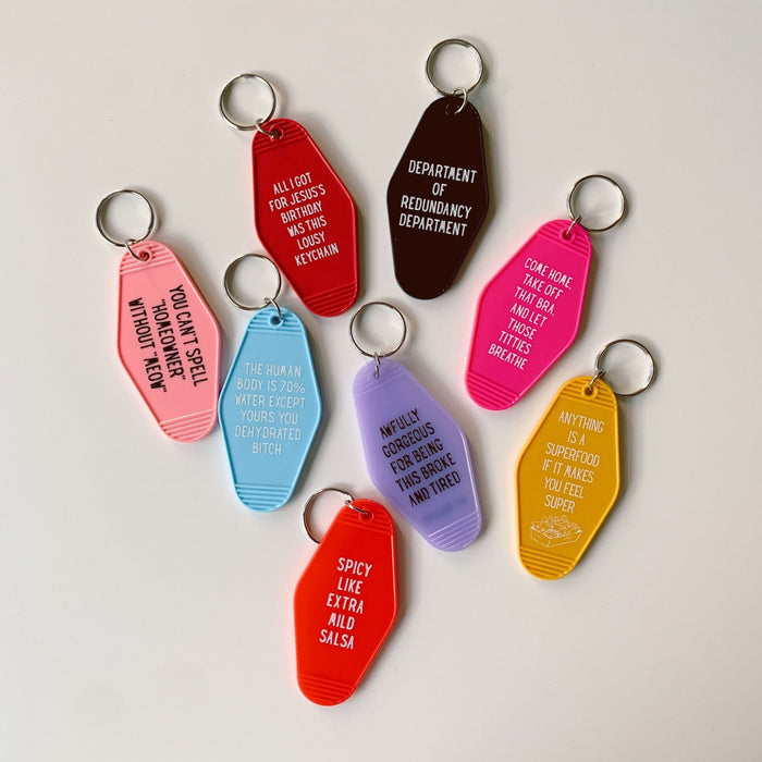 The Bullish Store - Anything Is A Superfood If It Makes You Feel Super Motel Style Keychain In Queso Gold