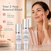 Glimmer Goddess® Organic Skin Care Cellular Renewal Duo – Apple Stem Cell Serum + Moisturizer Lotion & Moisturizer