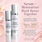 Glimmer Goddess® Organic Skin Care Cellular Renewal Duo – Apple Stem Cell Serum + Moisturizer Lotion & Moisturizer