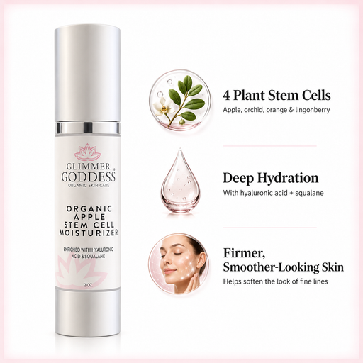 Glimmer Goddess® Organic Skin Care Organic Apple Stem Cell Moisturizer – Anti-Aging Treatment Lotion & Moisturizer