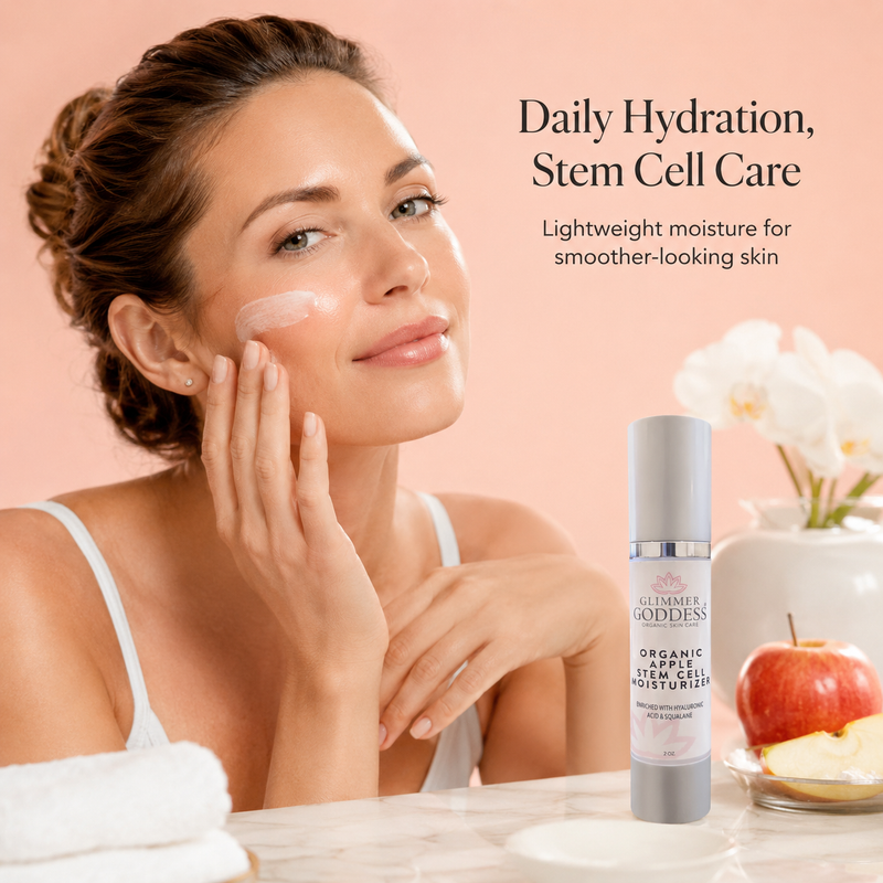 Glimmer Goddess® Organic Skin Care Organic Apple Stem Cell Moisturizer – Anti-Aging Treatment Lotion & Moisturizer