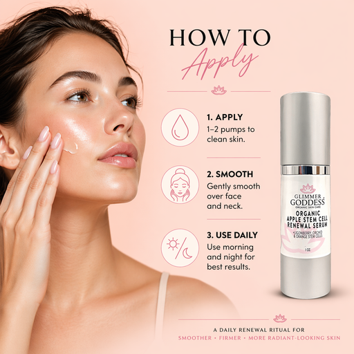 Glimmer Goddess® Organic Skin Care Organic Apple Stem Cell Anti-Aging Serum Serums