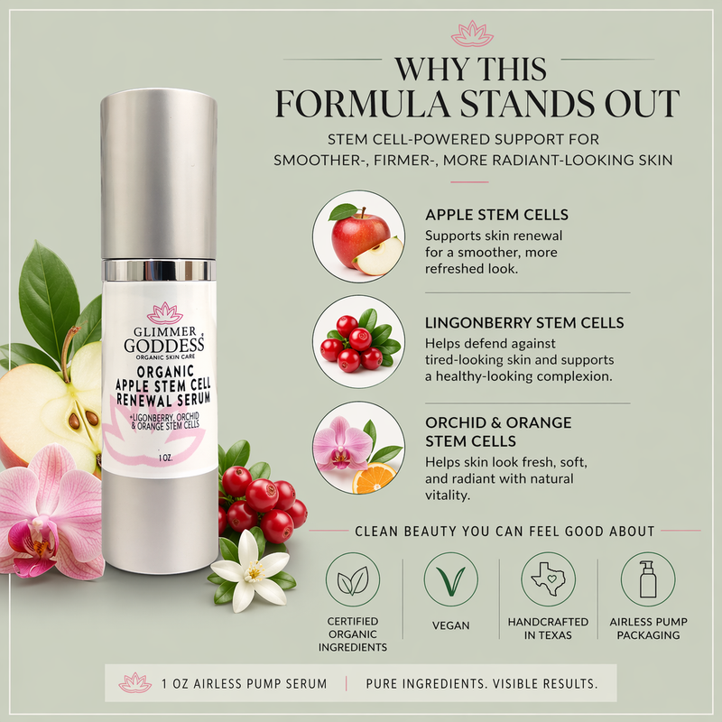 Glimmer Goddess® Organic Skin Care Organic Apple Stem Cell Anti-Aging Serum Serums
