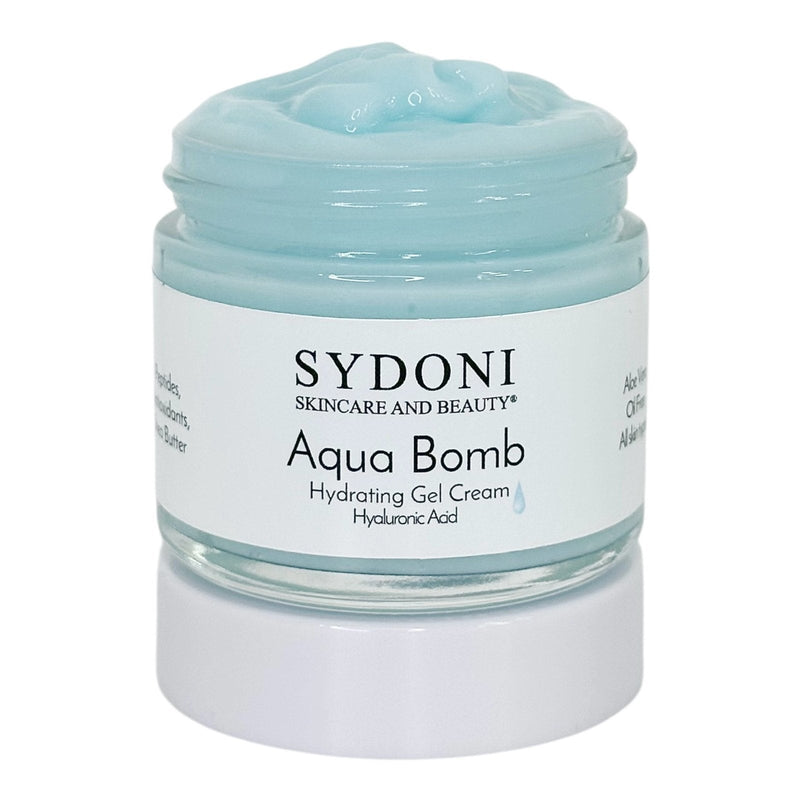 Sydoni Skincare and Beauty MOST LOVED! AS SEEN IN VOGUE, GQ and WELLNESS MAGAZINES-AQUA BOMB HYDRATING GEL CREAM with HYALURONIC ACID AND PEPTIDES 1.7 fl. oz. Moisturizer