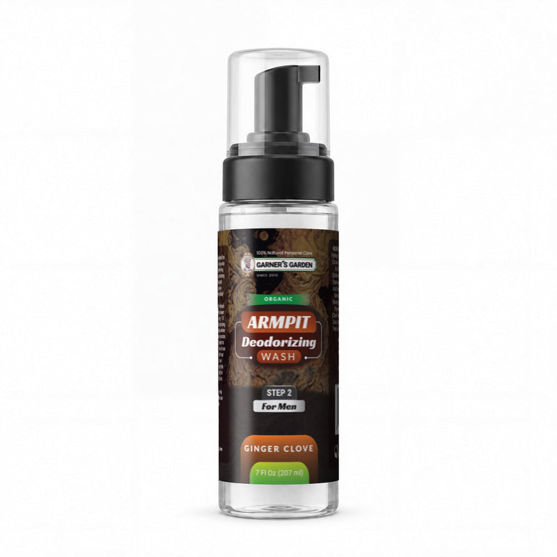 Garner's Garden Armpit Deodorizing Foaming Wash | Organic | Oxygenated Armpit Wash White Smoke Men's Foaming Armpit Wash Ginger Clove / 7oz Foamer (Recommended)