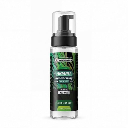Garner's Garden Armpit Deodorizing Foaming Wash | Organic | Oxygenated Armpit Wash White Smoke Men's Foaming Armpit Wash Lemongrass / 7oz Foamer (Recommended)