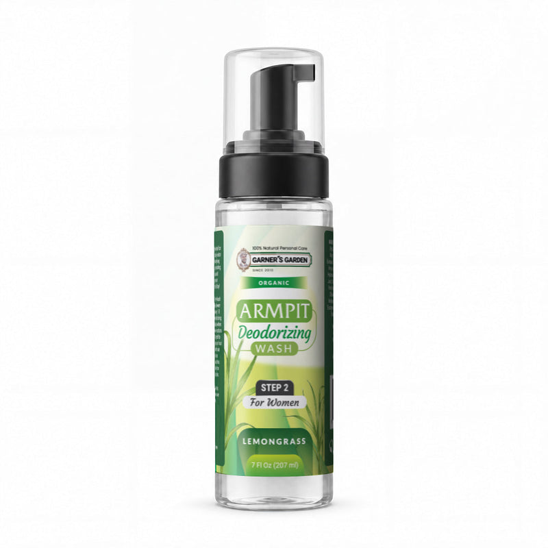 Garner's Garden Armpit Deodorizing Foaming Wash | Organic | Oxygenated Armpit Wash White Smoke Women's Foaming Armpit Wash Lemongrass / 7oz Foamer (Recommended)