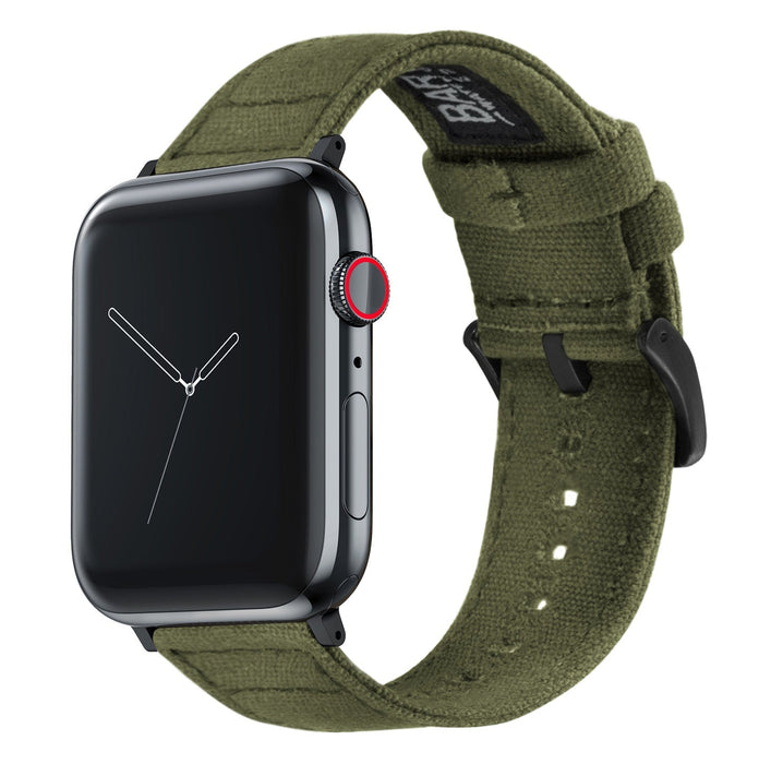 Apple Watch Canvas Army Green Watch Band by Barton Watch Bands