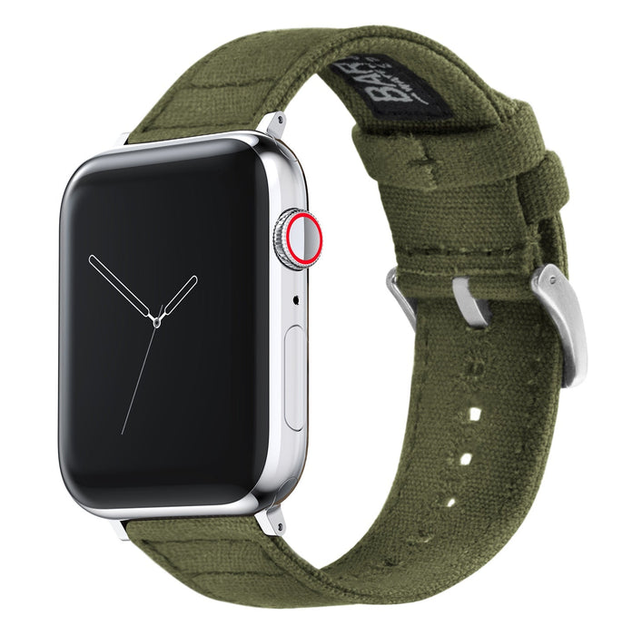 Apple Watch Canvas Army Green Watch Band by Barton Watch Bands