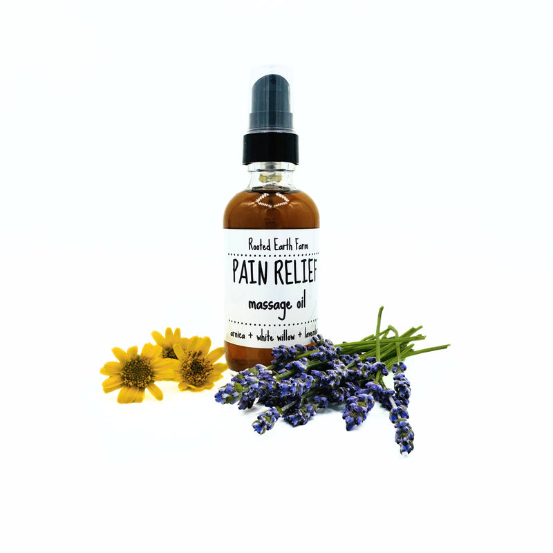 Rooted Earth Farm + Apothecary Pain Relief Massage Oil Bath + Body Oils