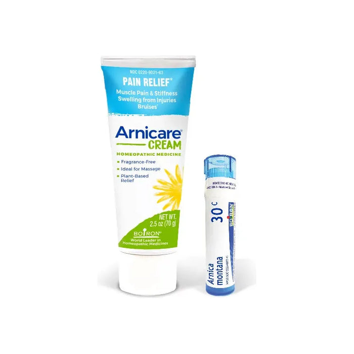 Boiron Arnicare Cream for Pain Relief & Blue Tube Value Pack, 2.5 oz