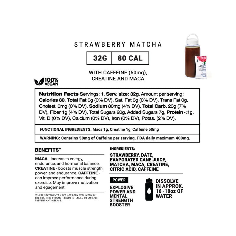 myspringenergy Strawberry Matcha Creatine Power Drink w/Adaptogens Drink Mix