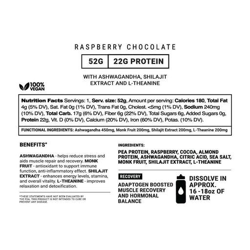 myspringenergy Chocolate Raspberry Recovery Protein Shake w/Adaptogens Protein Shake
